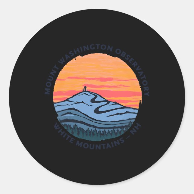 Sticker Rond Mont Washington White Mountains Nh (Devant)