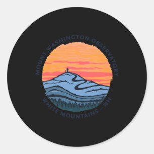 Sticker Rond Mont Washington White Mountains Nh