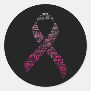 Sticker Rond Montage de sensibilisation au cancer du sein du ru