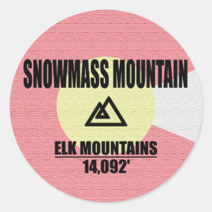 Sticker Rond Montagne de neige