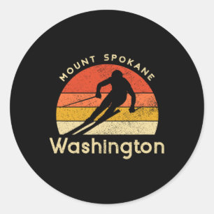 Sticker Rond Montagne de ski vintage Spokane Washington