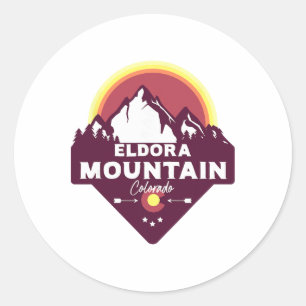 Sticker Rond Montagne Eldora Colorado Co Montagnes Rocheuses Ra