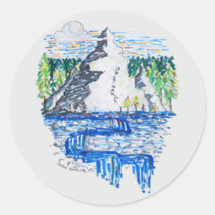 Sticker Rond Montagne fraîche
