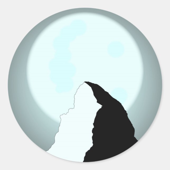 Sticker Rond Montagne Lune (Devant)