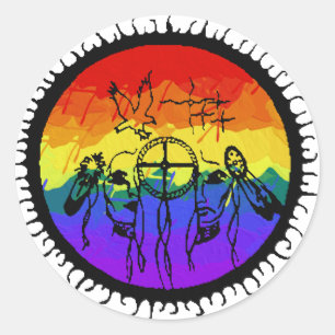 Sticker Rond Montagne Scape de Deux-Esprit