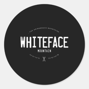 Sticker Rond Montagne Whiteface New York Graphique Distressed V