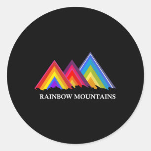 Sticker Rond Montagnes Arc-En-Ciel Au Pérou