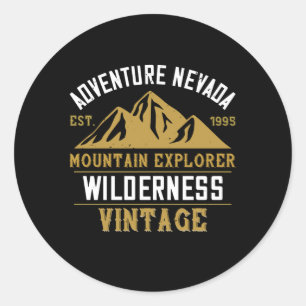Sticker Rond Montagnes - Aventure Nevada Mountain