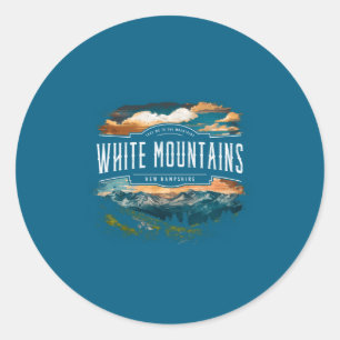 Sticker Rond Montagnes Blanches New Hampshire Randonnée Extérie
