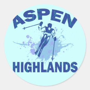 STICKER ROND MONTAGNES D'ASPEN