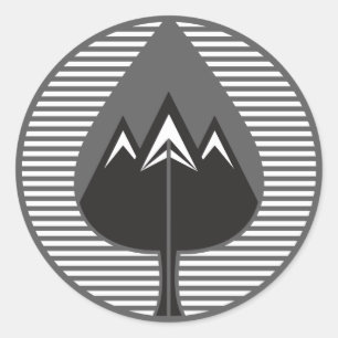 Sticker Rond montagnes d'automne