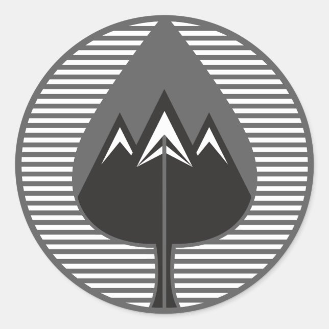 Sticker Rond montagnes d'automne (Devant)