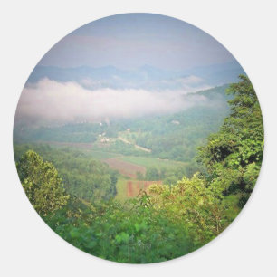 Sticker Rond Montagnes de Géorgie du Nord, États-Unis