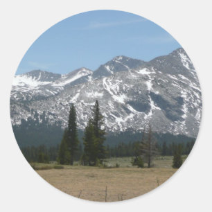 Sticker Rond Montagnes de la Sierra Nevada I depuis Yosemite