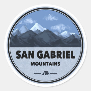 Sticker Rond Montagnes de San Gabriel Californie Camping