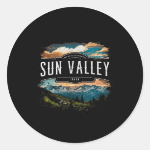 Sticker Rond Montagnes de Sun Valley Idaho Randonnée Extérieur