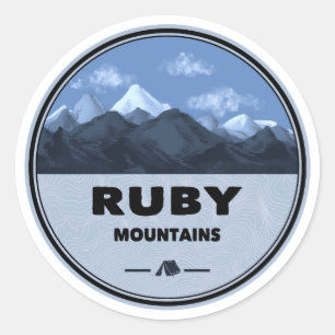 Sticker Rond Montagnes Ruby Nevada Camping