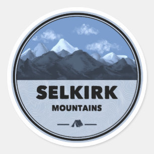 Sticker Rond Montagnes Selkirk Colombie-Britannique Camping
