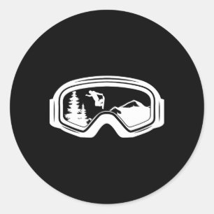Sticker Rond Montagnes Snowboard Goggets Cool Snowboard Snow