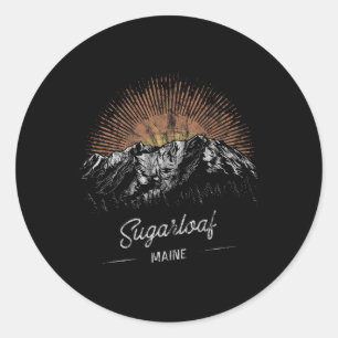 Sticker Rond Montagnes Sugarloaf Maine Randonnée Extérieur Vint