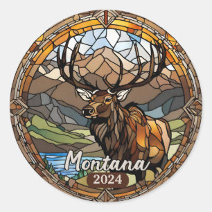 Sticker Rond Montana Elk