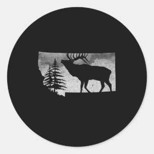 Sticker Rond Montana Elk Hunter