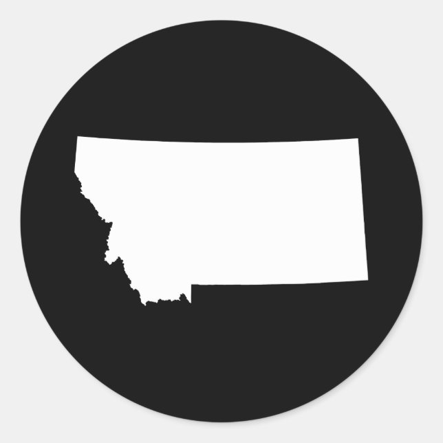 Sticker Rond Montana en blanc et noir (Devant)