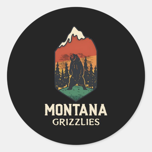 Sticker Rond Montana Grizzlies (Devant)