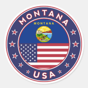 Sticker Rond Montana, Montana phone se marient, Montana
