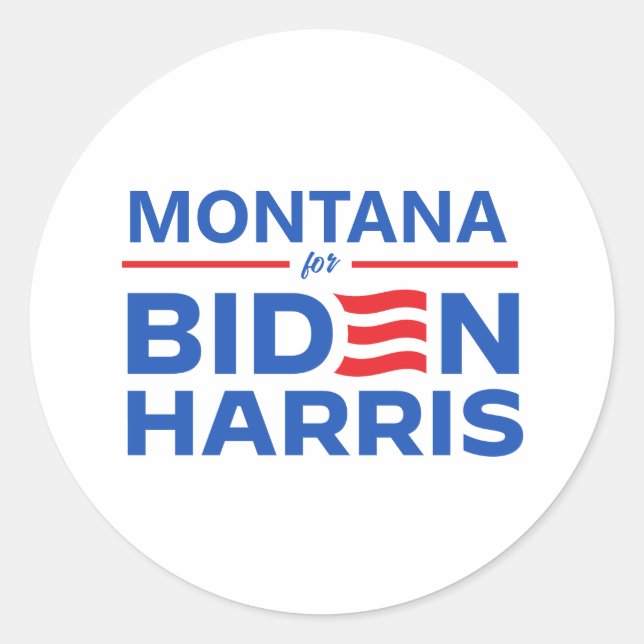 Sticker Rond Montana pour Biden Harris (Devant)