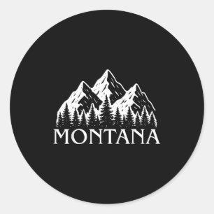 Sticker Rond Montana vintage montagne plein air pays du grand c