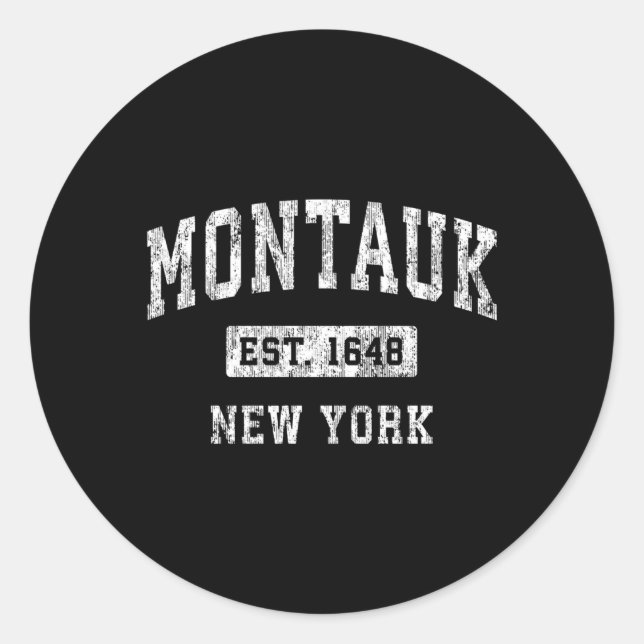 Sticker Rond Montauk New York Ny Sports Établis (Devant)