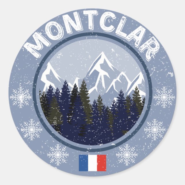 Sticker Rond Montclar Station de Ski (Devant)