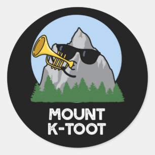 Sticker Rond Monte K-Toot Funny Mountain Pun Dark BG