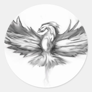 Sticker Rond Montée de Phoenix gris