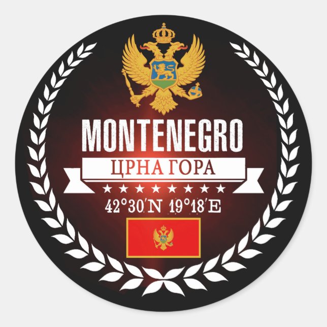 Sticker Rond Monténégro (Devant)