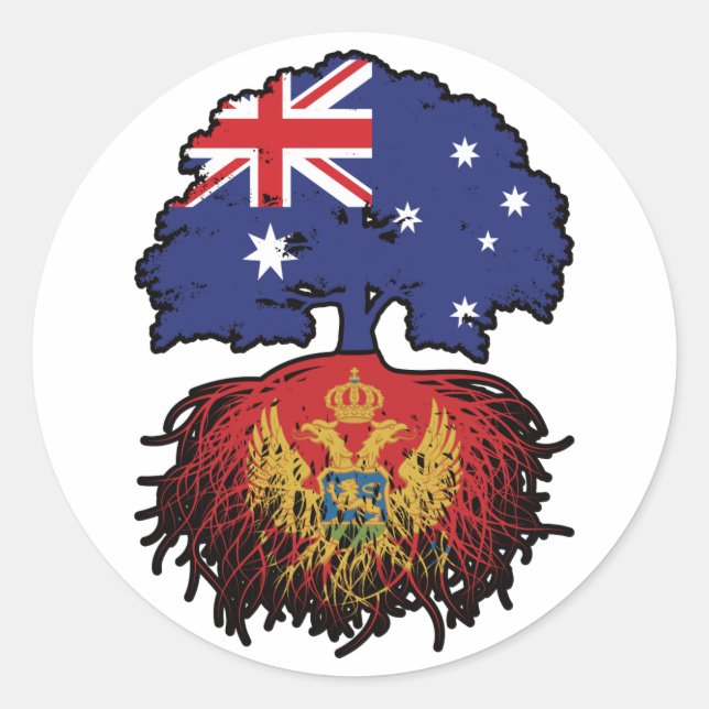 Sticker Rond Monténégro Montenegro Australian Tree (Devant)
