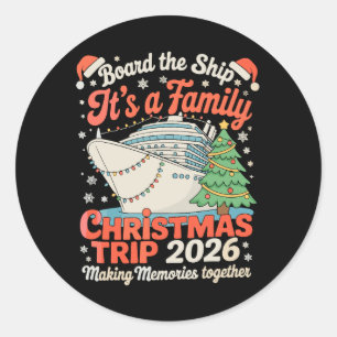 Sticker Rond Monter à Bord C'est Un Voyage De Noël En Famille 2
