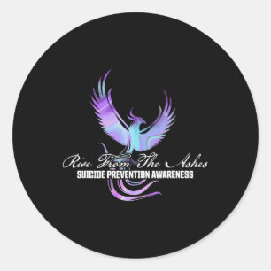 Sticker Rond Monter De Phoenix Les Ashes Prévention Suicide Awa