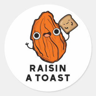Sticker Rond Monter Un Jeu De Nourriture Drôle Du Toast
