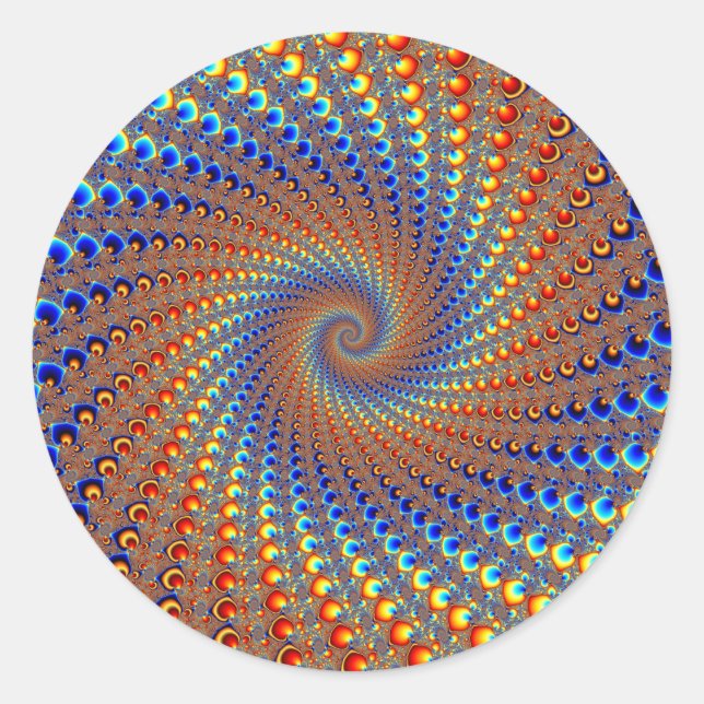 Sticker Rond Monterey Fractal Art (Devant)