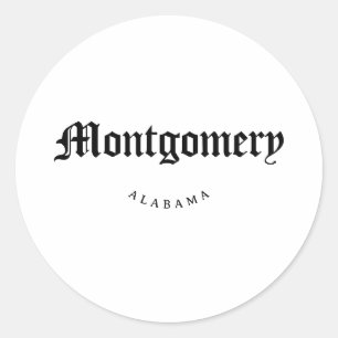 Sticker Rond Montgomery Alabama Police noire