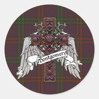 Sticker Rond Montgomery Tartan Cross