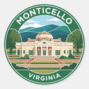 Sticker Rond Monticello Virginie