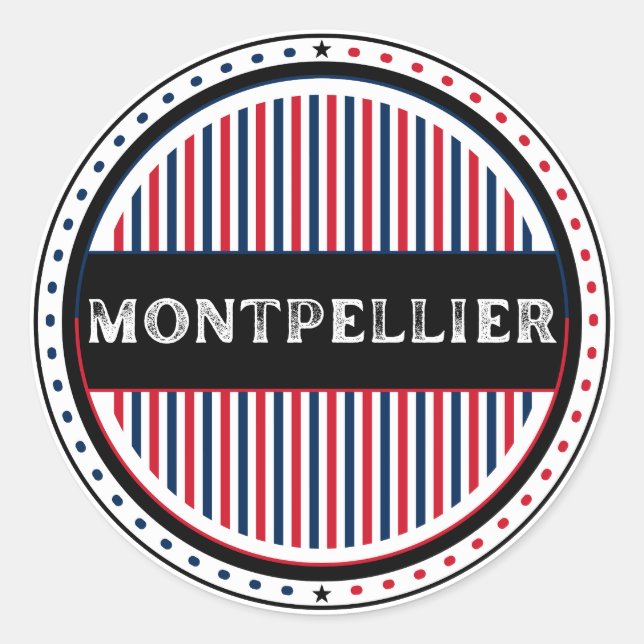 Sticker Rond Montpellier City Pride Emblem – French Identity (Devant)