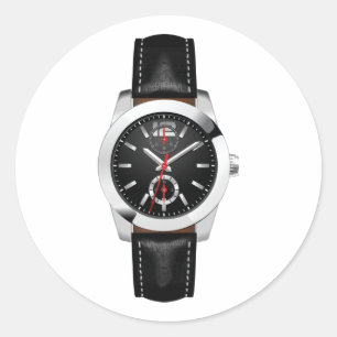 Sticker Rond Montre Chronographe Noire de luxe Timepiece élégan