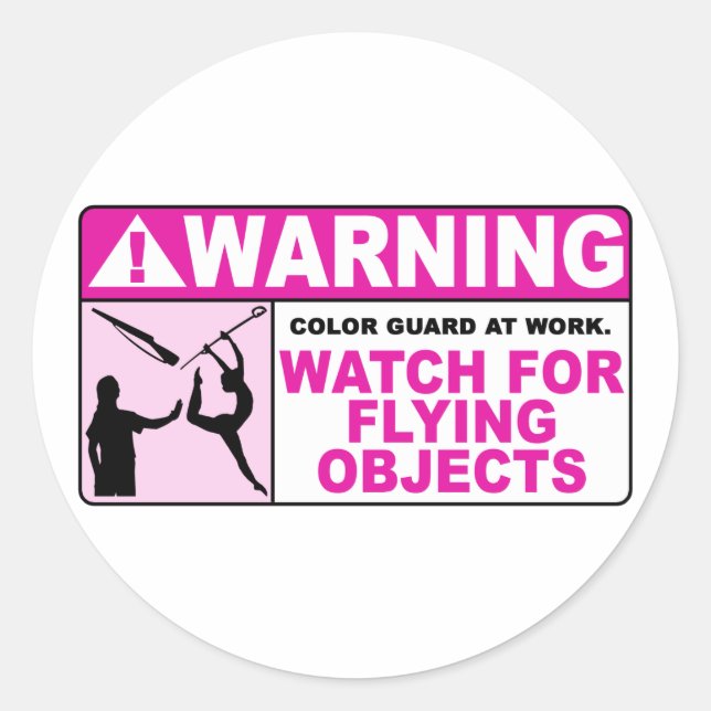 Sticker Rond Montre D'AVERTISSEMENT pour les objets volants ! (Devant)