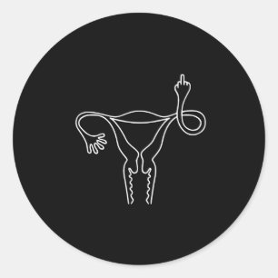 Sticker Rond Montre Le Doigt Féministe Moyen