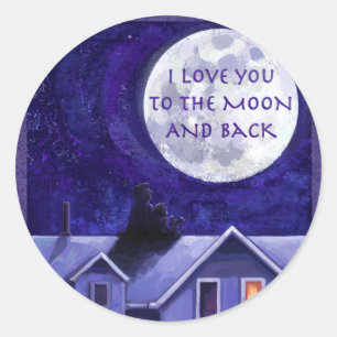 Sticker Rond Montre Lune