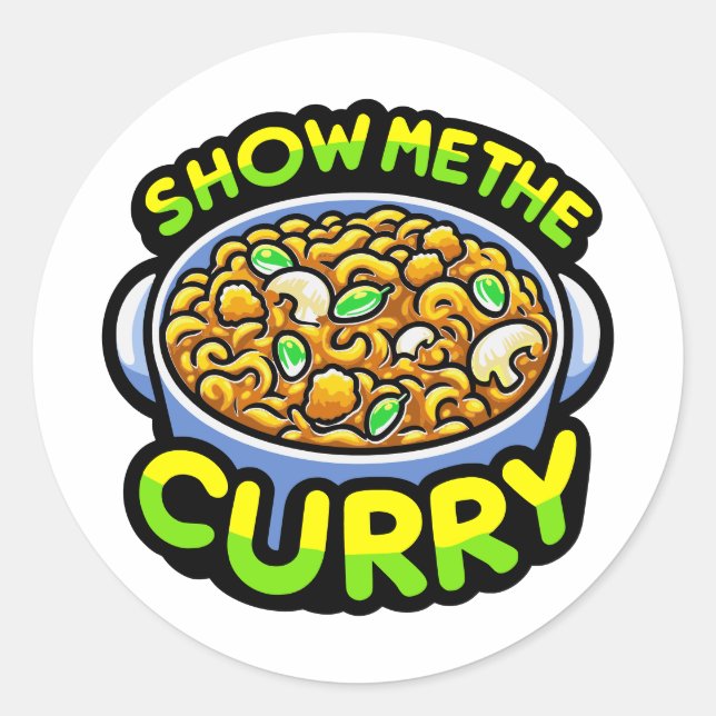 Sticker Rond Montre-moi le curry (Devant)
